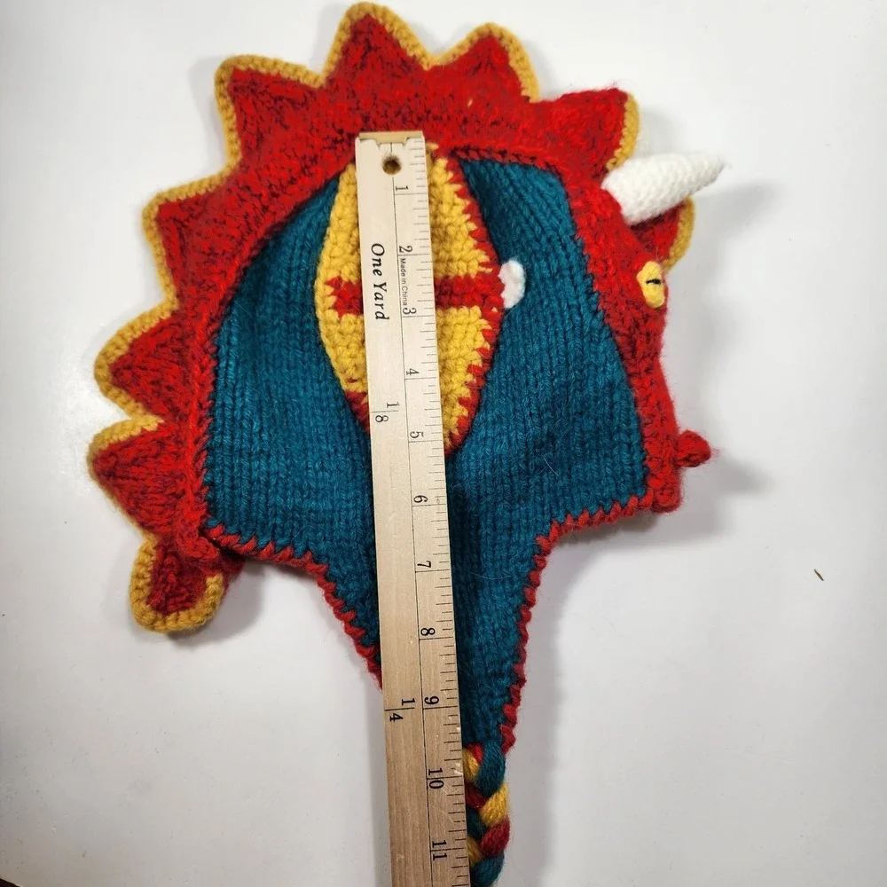 Andes‎ Gifts Hand Knit Dragon Hat Infant Toddler Alpaca Blend Winter Tie